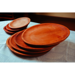 Pack 6 platos madera redondo asado L (26cm)